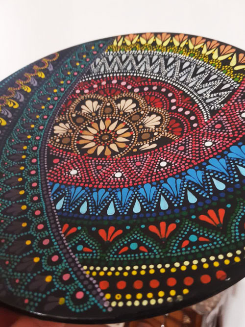 دیوارکوب سفالی بشقاب طرح هزار و یک رنگ - Image 3