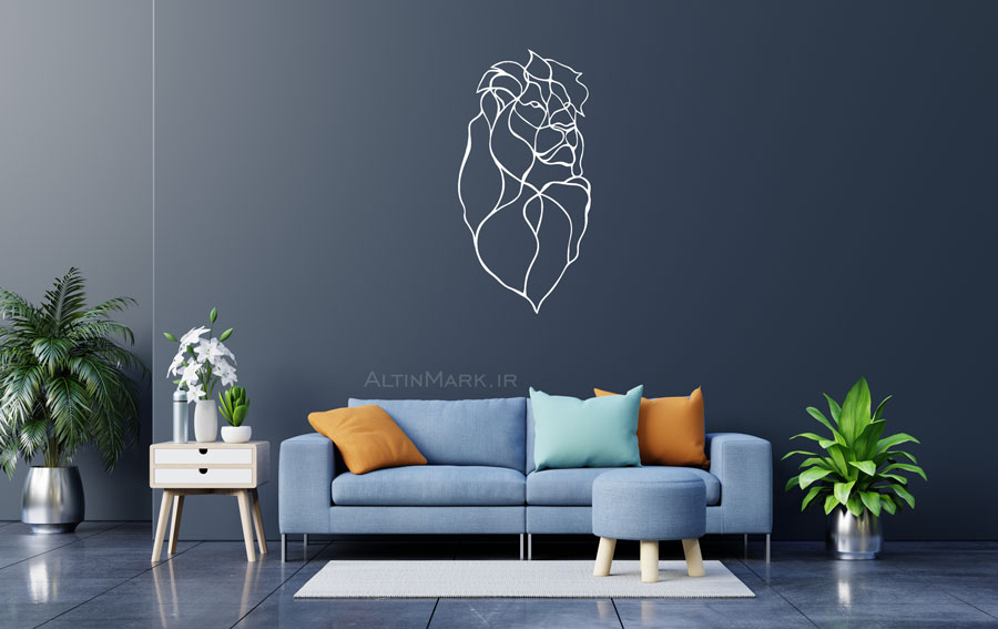 استیکر چوبی شیر جنس چوبی MDF "لاین آرت" - Image 3