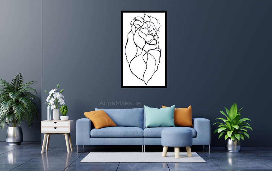 استیکر چوبی شیر جنس چوبی MDF "لاین آرت" - Image 4