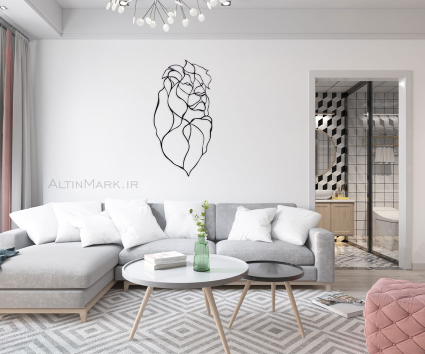 استیکر چوبی شیر جنس چوبی MDF "لاین آرت" - Image 2