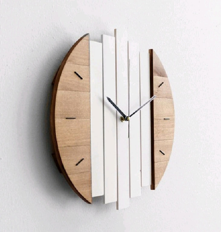 ساعت دیواری مدل hybrid چوبی با ترکیب رنگ و سایز متفاوت - Image 5