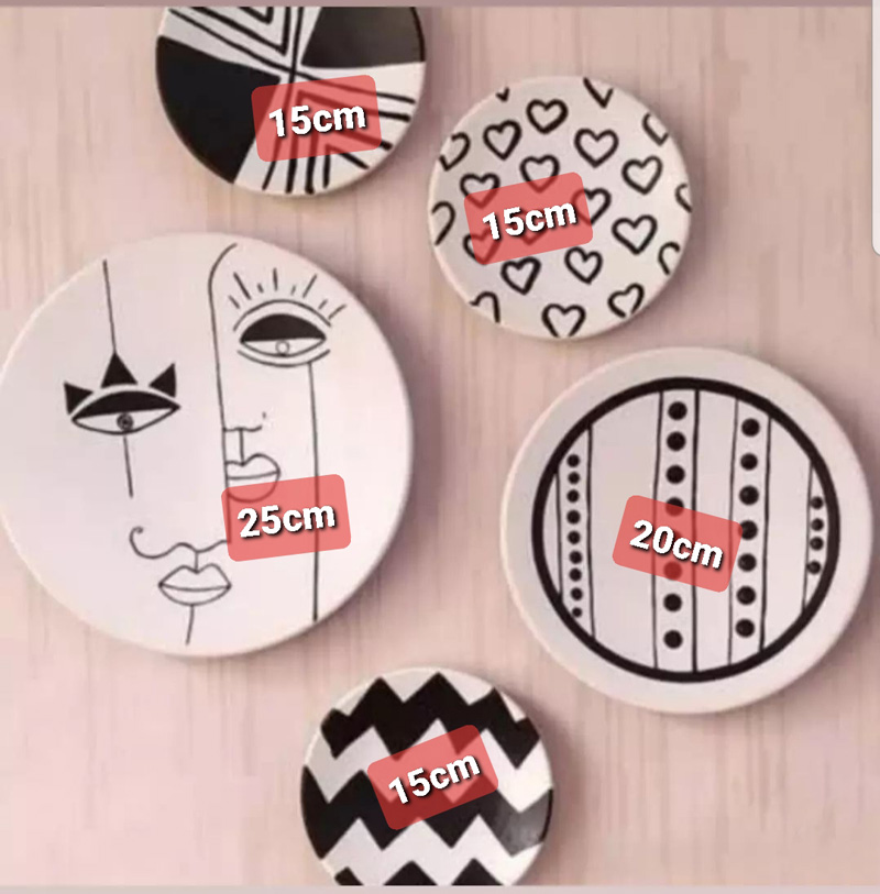 ست دیوارکوب 5 تایی جنس سفال با طرح مینیمال - Image 3