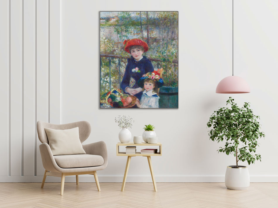 تابلو دو خواهر اثر پیر آگوست رنوآر هنرمند فرانسوی 1881 - Image 5