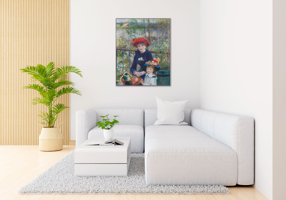 تابلو دو خواهر اثر پیر آگوست رنوآر هنرمند فرانسوی 1881 - Image 4