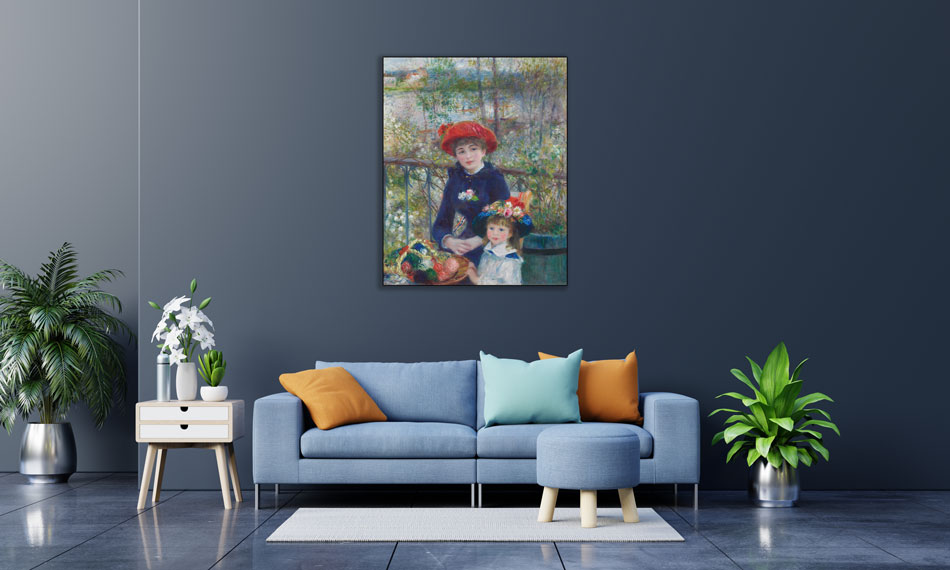 تابلو دو خواهر اثر پیر آگوست رنوآر هنرمند فرانسوی 1881 - Image 3