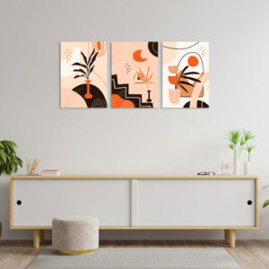 a3.jpg تابلو با سبک مینیمال گلدان Vase, moon, sun