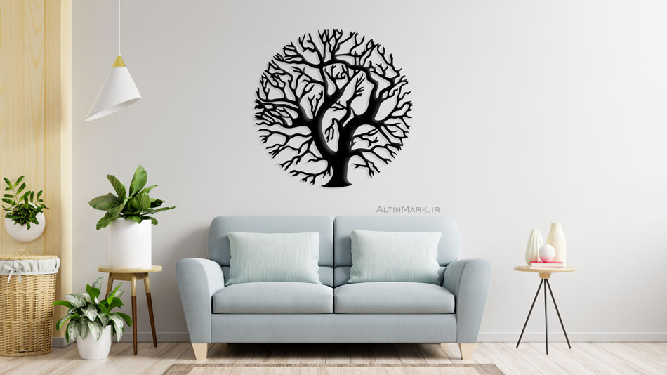 تابلو چوبی درخت کهن جنس چوبی MDF " استیکر" مشکی - Image 2