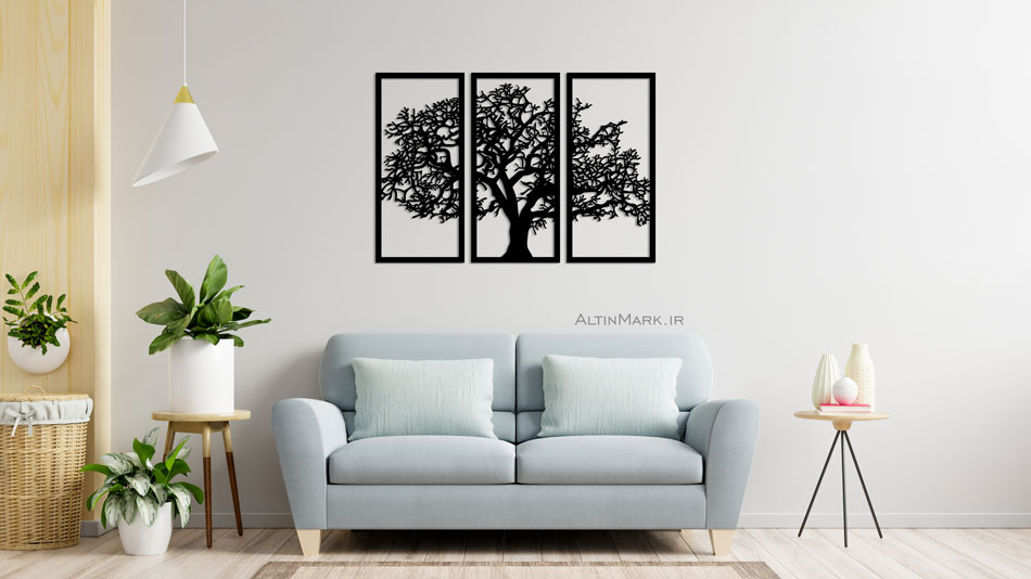 استیکر سه تکه درخت جنس چوبی MDF "تابلو استیکر" لاین آرت - Image 2