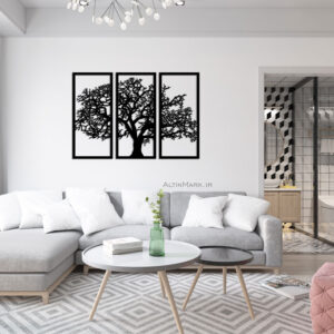 aga2.jpg استیکر سه تکه درخت جنس چوبی MDF "تابلو استیکر" لاین آرت