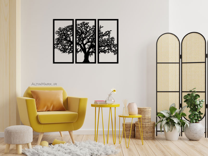 استیکر سه تکه درخت جنس چوبی MDF "تابلو استیکر" لاین آرت - Image 4