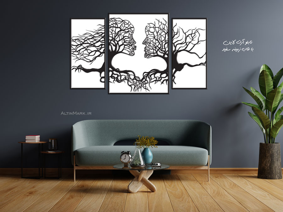 استیکر چوبی درخت عشق سه تکه جنس چوبی MDF "لاین آرت" - Image 3
