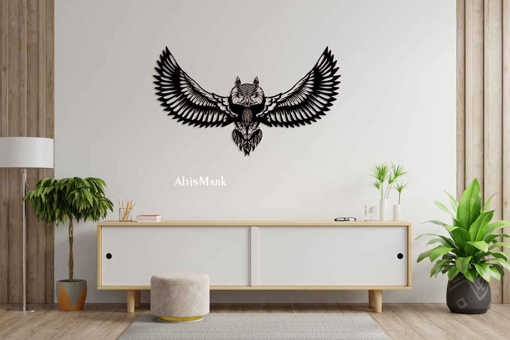 تابلو استیکر چوبی جغد جنس MDF مدل 1400 - Image 2