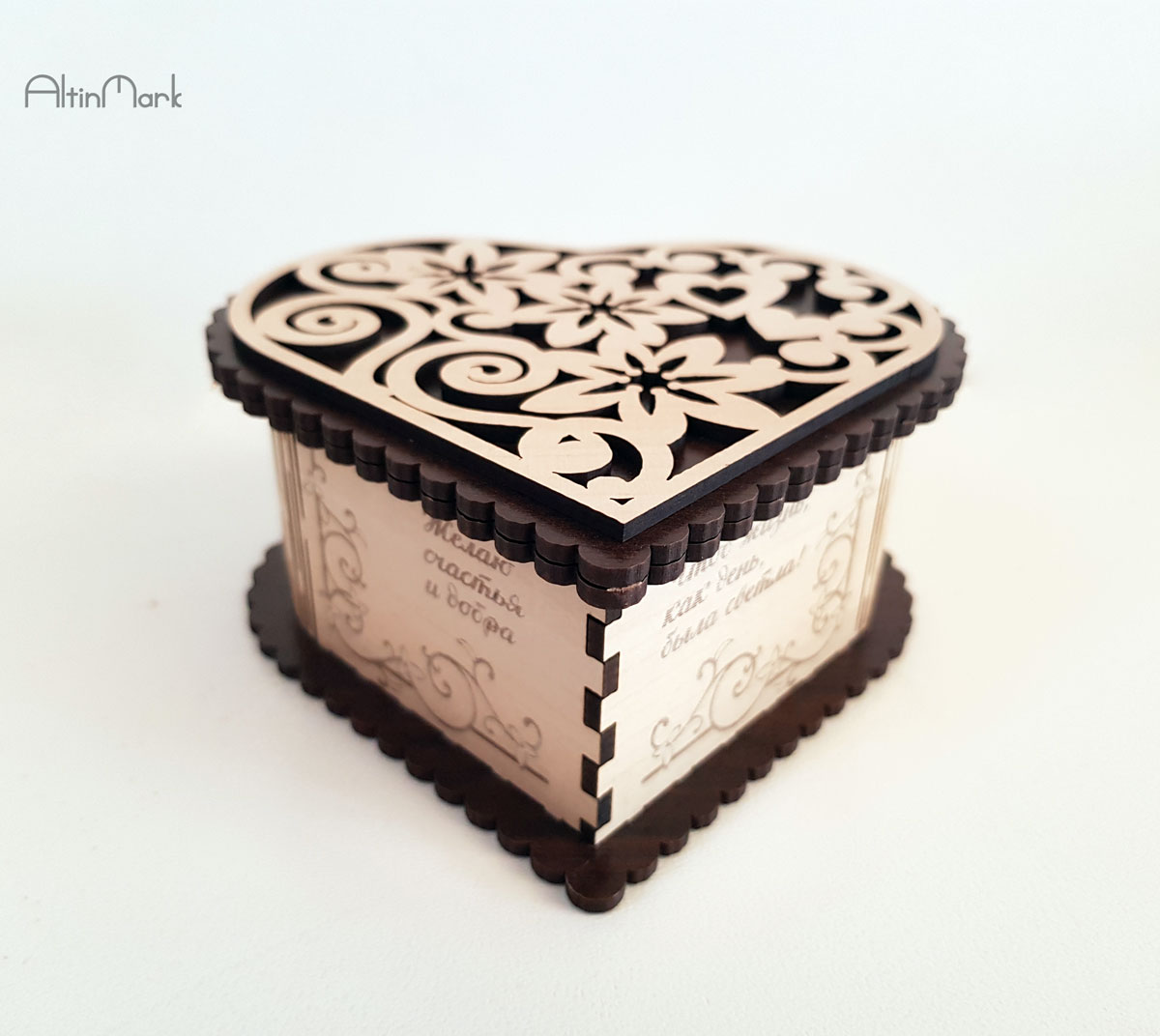 جعبه هدیه قلب فانتزی طرح جدید جنس چوبی در 5 سایز - Image 3