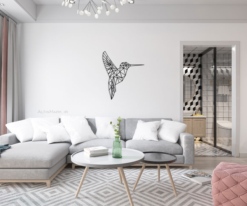 استیکر چوبی دارکوب جنس چوبی MDF "لاین آرت" پرنده