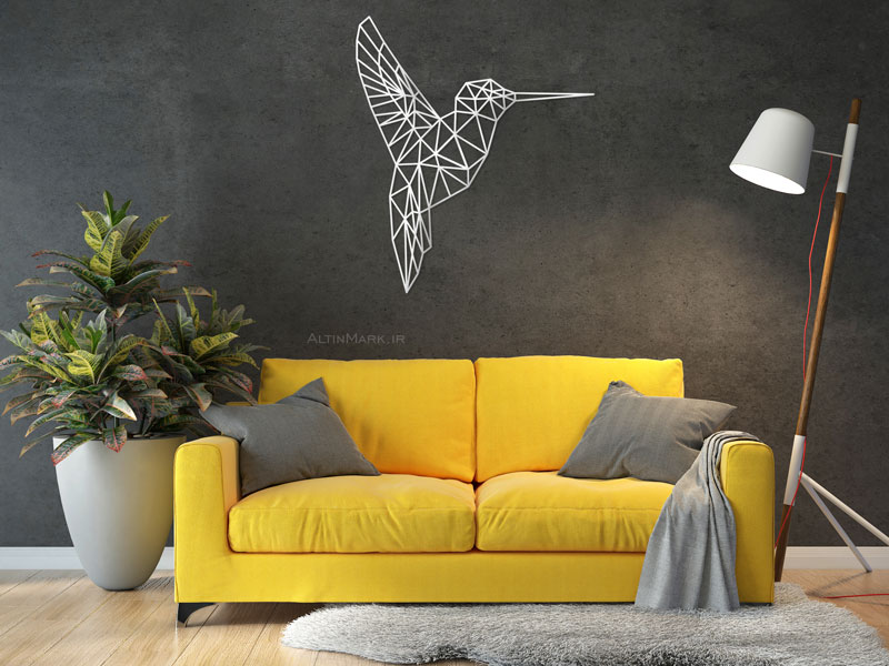استیکر چوبی دارکوب جنس چوبی MDF "لاین آرت" پرنده - Image 4