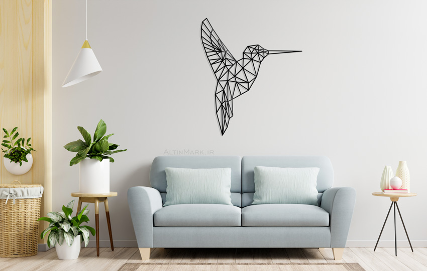 استیکر چوبی دارکوب جنس چوبی MDF "لاین آرت" پرنده - Image 3