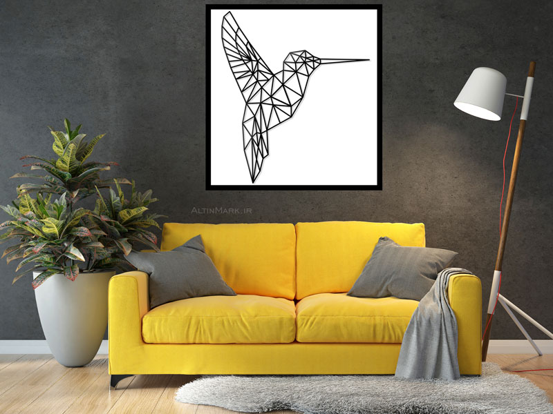 استیکر چوبی دارکوب جنس چوبی MDF "لاین آرت" پرنده - Image 5