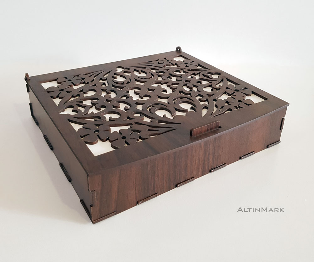 باکس چوبی طرح اسلیمی در 6 طرح مختلف و در 4 رنگ متفاوت - Image 6