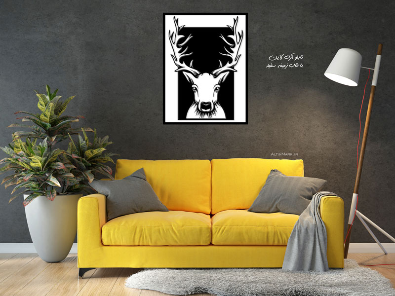 استیکر چوبی آهو جنس چوبی MDF "لاین آرت" - Image 3