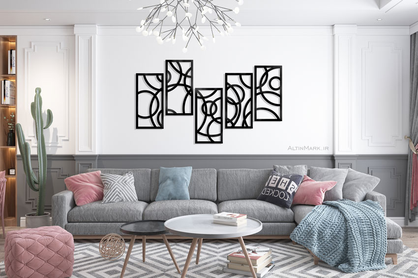 استیکر چوبی سرکولار لاین جنس چوبی MDF "لاین آرت"