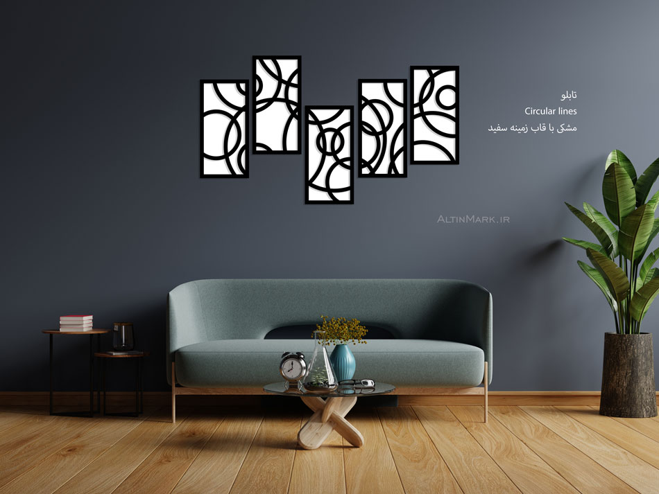 استیکر چوبی سرکولار لاین جنس چوبی MDF "لاین آرت" - Image 4