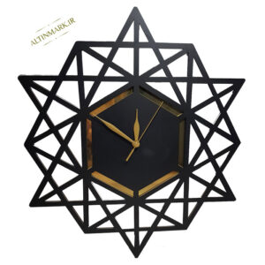 ساعت دیواری اسلیمی با رنگ مشکی جنس چوبی MDF
