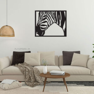 co2.jpg تابلو چوبی گورخر جنس چوبی MDF " استیکر" لاین آرت