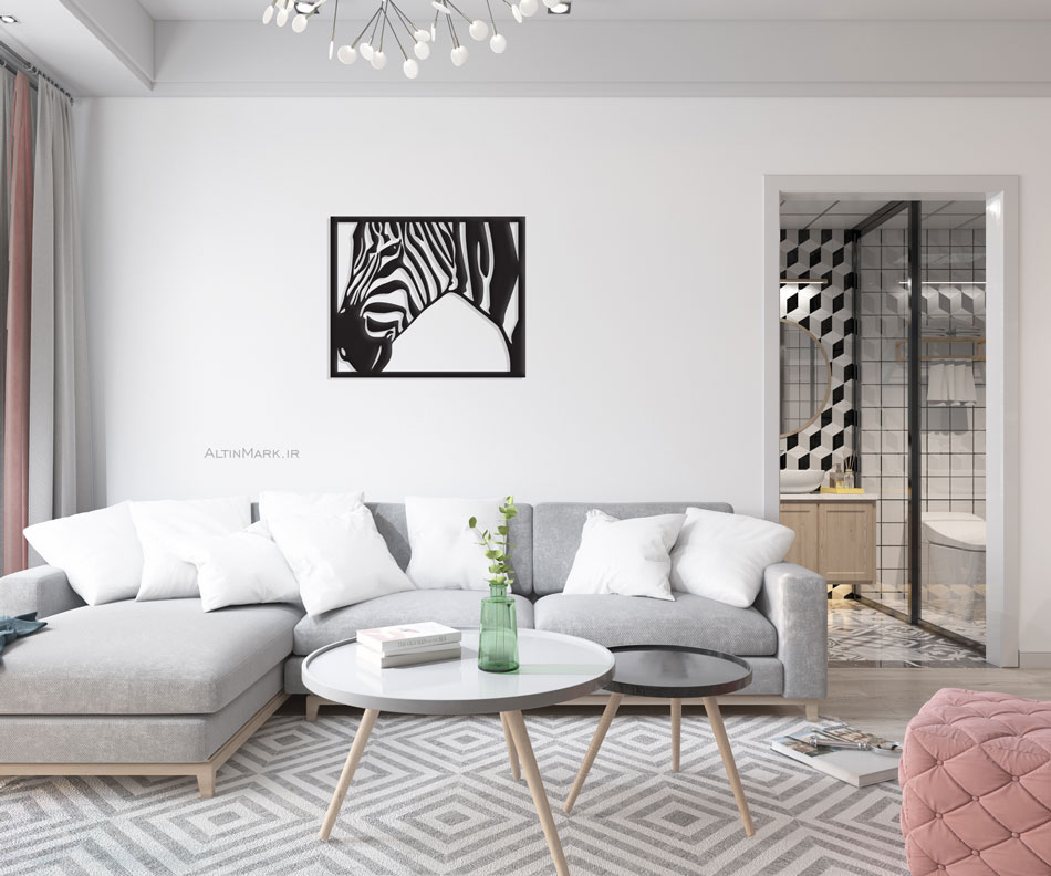 تابلو چوبی گورخر جنس چوبی MDF " استیکر" لاین آرت - Image 2