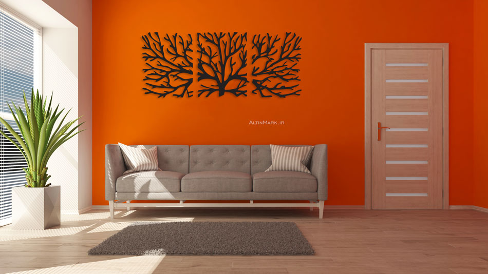 استیکر سه تکه شاخسار جنس چوبی MDF "تابلو استیکر" لاین آرت - Image 5