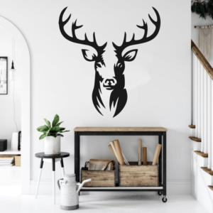 deer-wall-decor-ideas-for-bedroom-cdr-vec.png تابلو استیکر گوزن جنس چوبی MDF "لاین آرت"