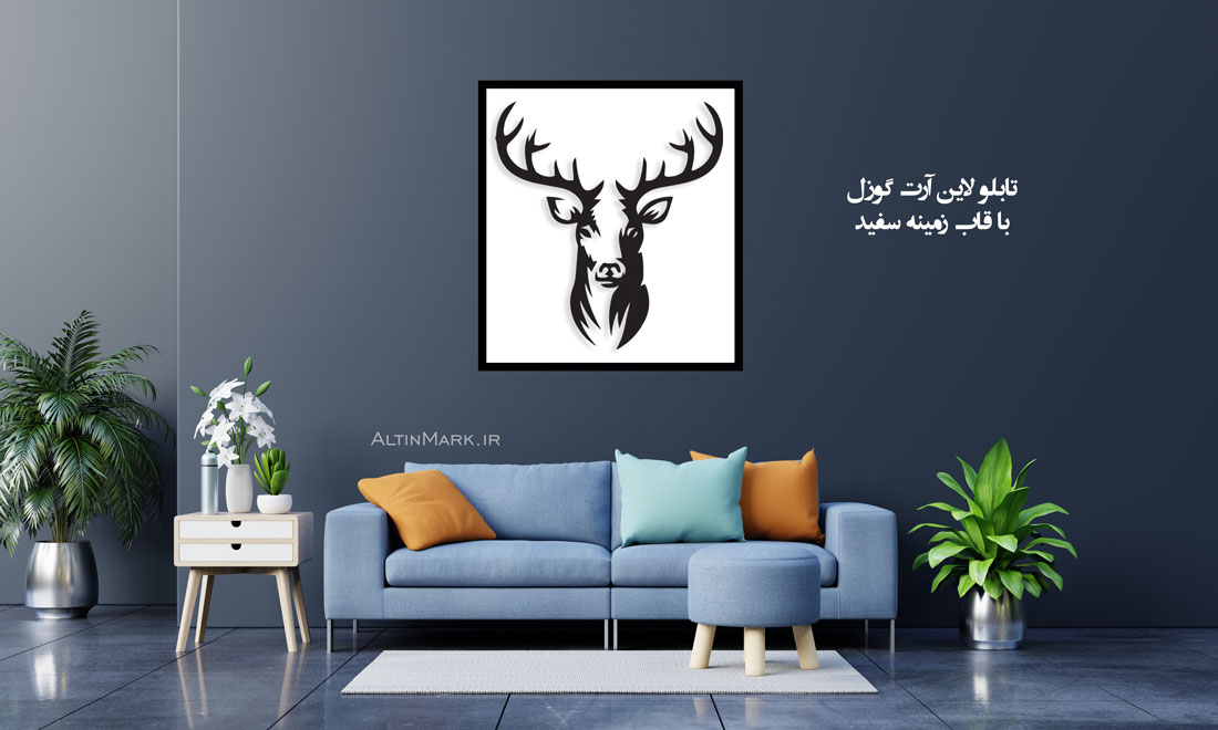 تابلو استیکر گوزن جنس چوبی MDF "لاین آرت" - Image 4