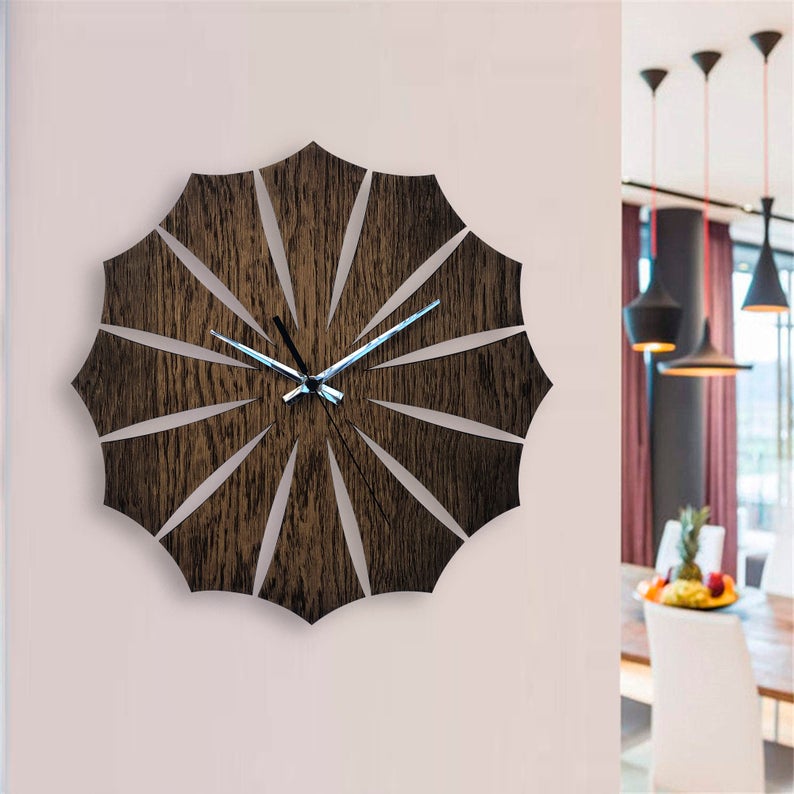 ساعت دیواری جدید چوبی (ام دی اف) در دو رنگ - Image 5