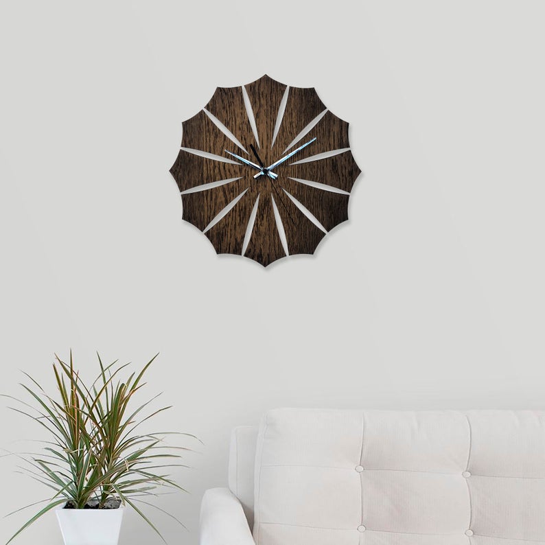 ساعت دیواری جدید چوبی (ام دی اف) در دو رنگ - Image 3