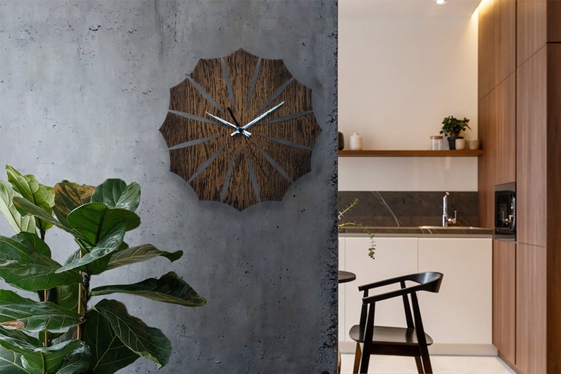 ساعت دیواری جدید چوبی (ام دی اف) در دو رنگ - Image 4