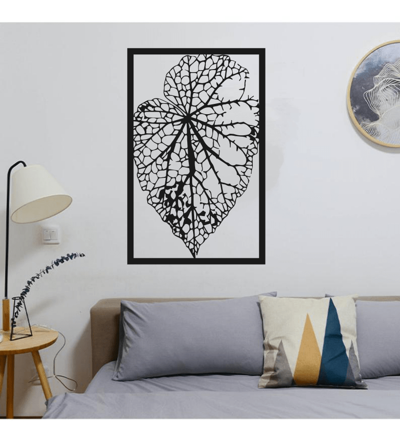 تابلو استیکر برگ درخت جنس چوبی MDF "لاین آرت"