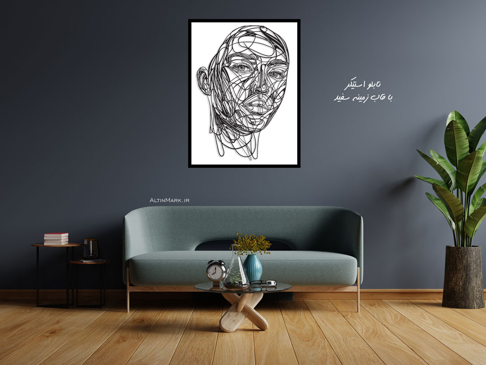 تابلو استیکر چوبی چهره جنس چوبی MDF "لاین آرت" - Image 3