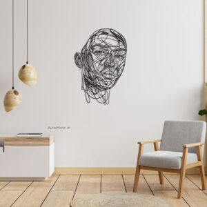 man4.jpg تابلو استیکر چوبی چهره جنس چوبی MDF "لاین آرت"