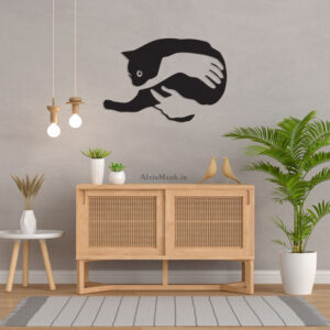 pishan1.jpg تابلو چوبی cat جنس چوبی MDF " استیکر" لاین آرت