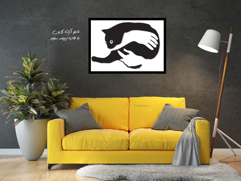 تابلو چوبی cat جنس چوبی MDF " استیکر" لاین آرت - Image 3