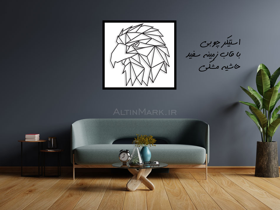 استیکر چوبی عقاب جنس MDF (لاین آرت) - Image 4