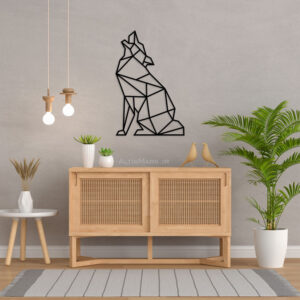 qurt4.jpg استیکر چوبی گرگ جنس چوبی MDF "لاین آرت"