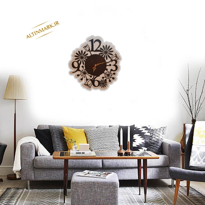 ساعت دیواری طرح گل - Image 4