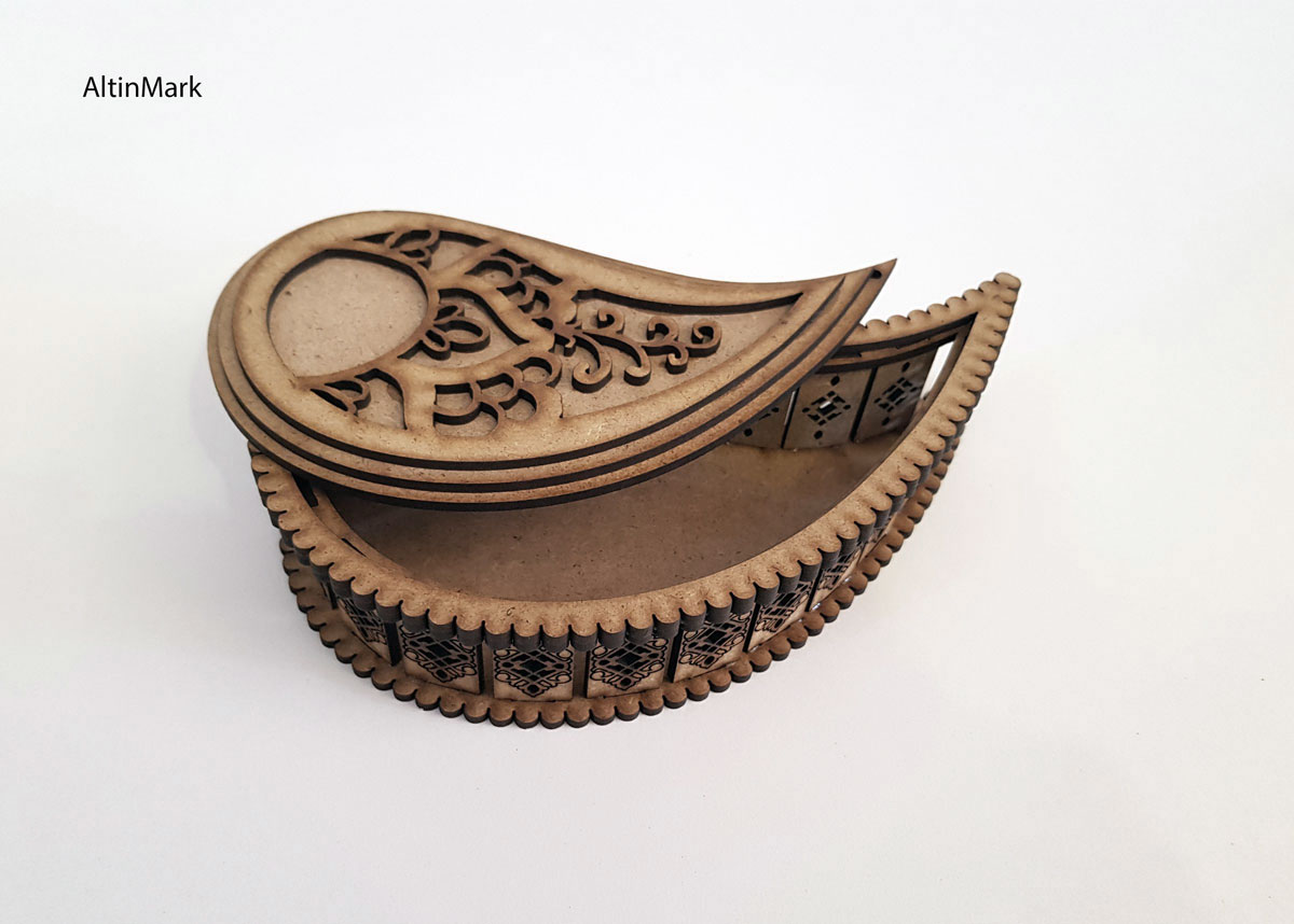 باکس هدیه بته جقه جنس چوبی (MDF) کد 4821 - Image 2