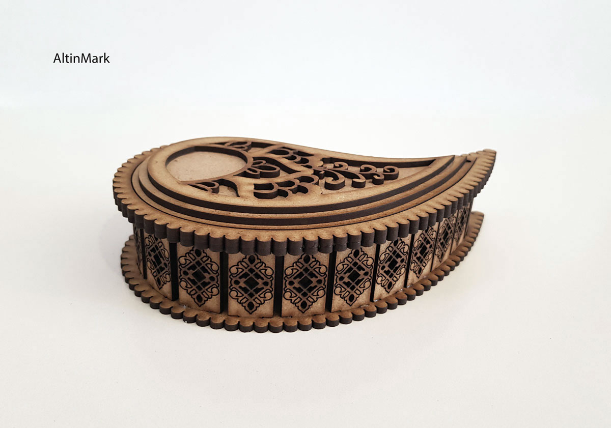 باکس هدیه بته جقه جنس چوبی (MDF) کد 4821 - Image 3