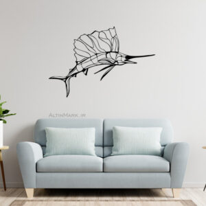 uz2.jpg استیکر چوبی ماهی جنس چوبی MDF "تابلو استیکر" لاین آرت