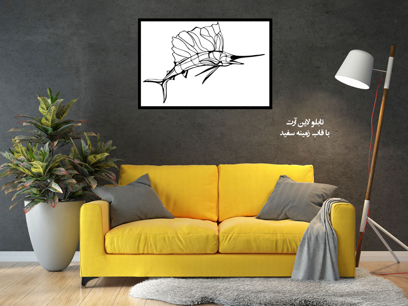 استیکر چوبی ماهی جنس چوبی MDF "تابلو استیکر" لاین آرت - Image 4