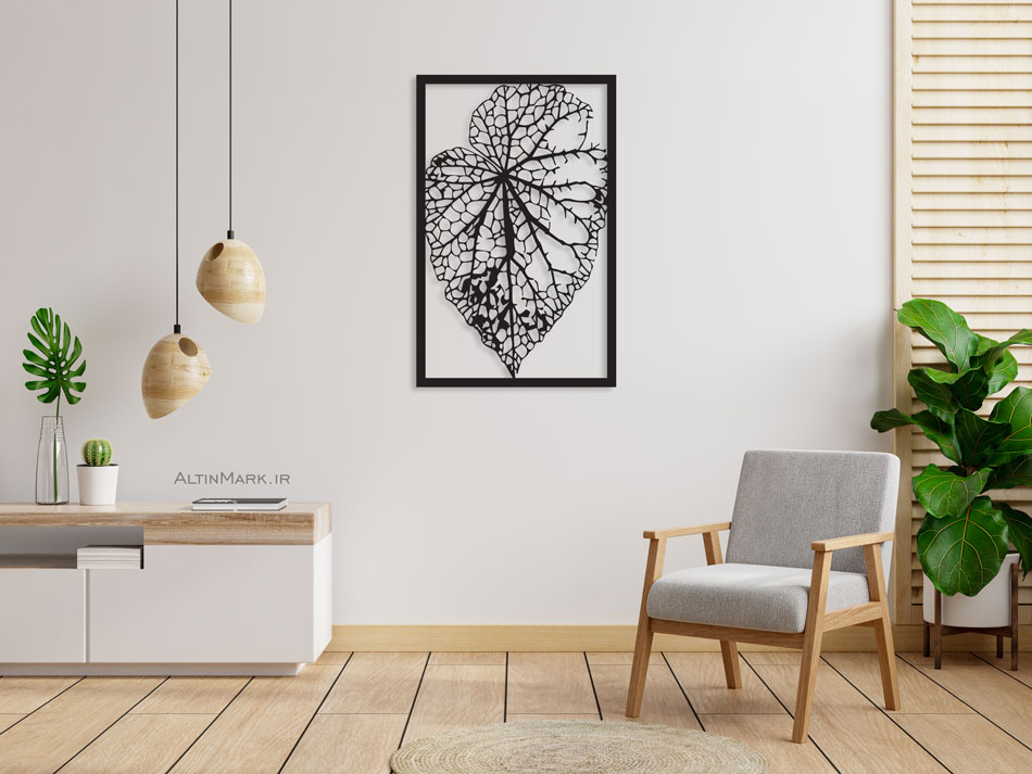 تابلو استیکر برگ درخت جنس چوبی MDF "لاین آرت" - Image 4