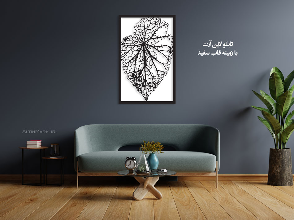 تابلو استیکر برگ درخت جنس چوبی MDF "لاین آرت" - Image 3