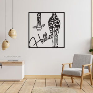 zer2.jpg تابلو لاین آرت زرافه جنس چوبی MDF "تابلو استیکر"