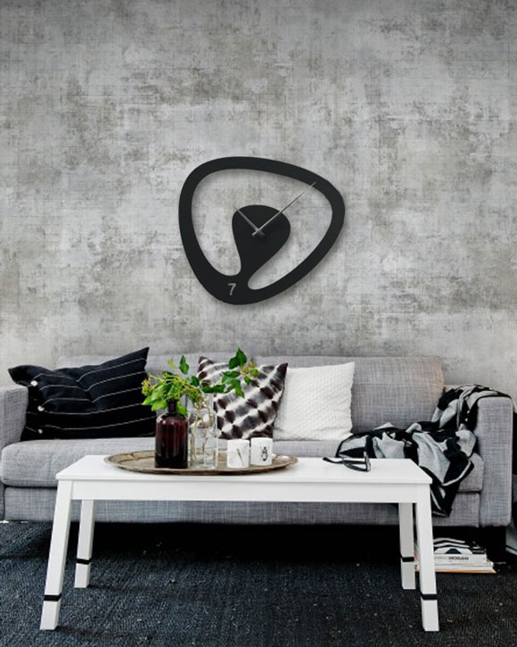 ساعت دیواری اورانوس با رنگ مشکی از جنس شیشه نشکن (پلکسی گلاس) - Image 3